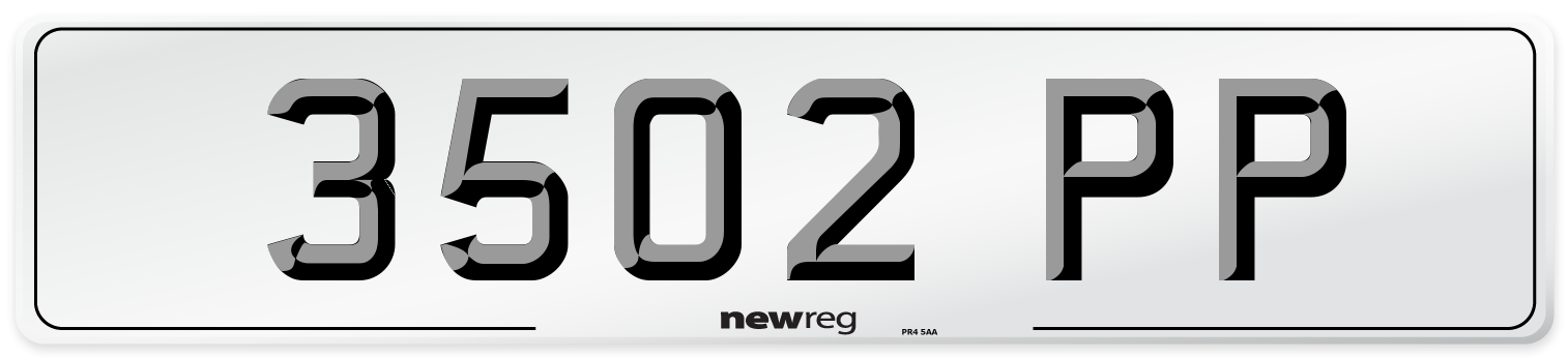 3502 PP Front Number Plate