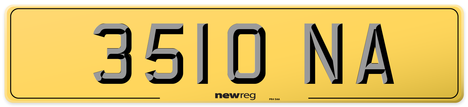 3510 NA Rear Number Plate
