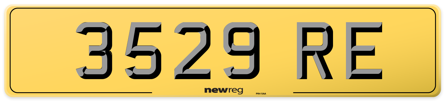 3529 RE Rear Number Plate