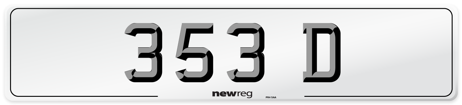 353 D Front Number Plate