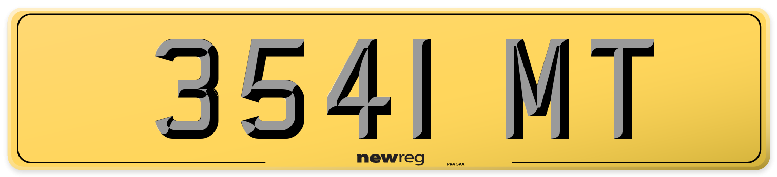 3541 MT Rear Number Plate