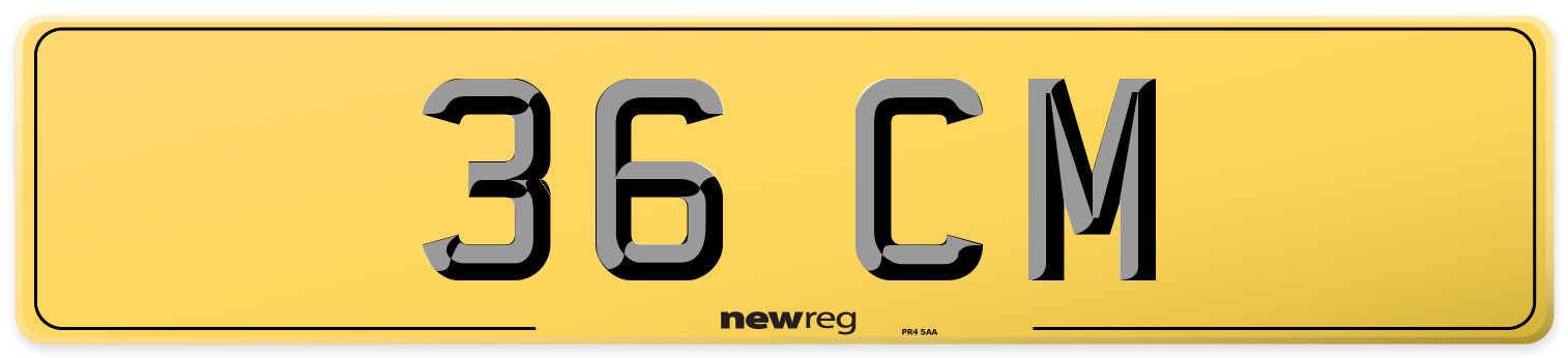 36 CM Rear Number Plate