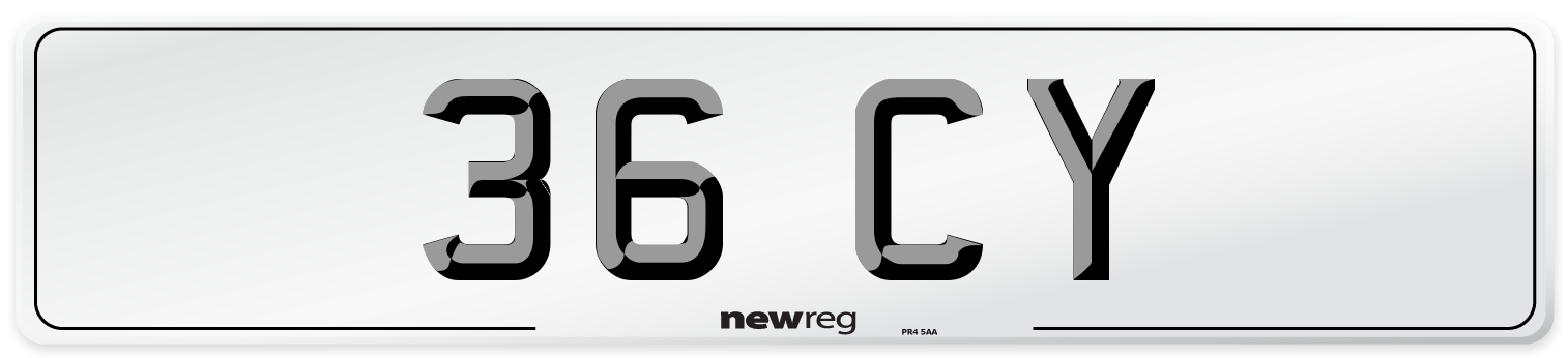 36 CY Front Number Plate