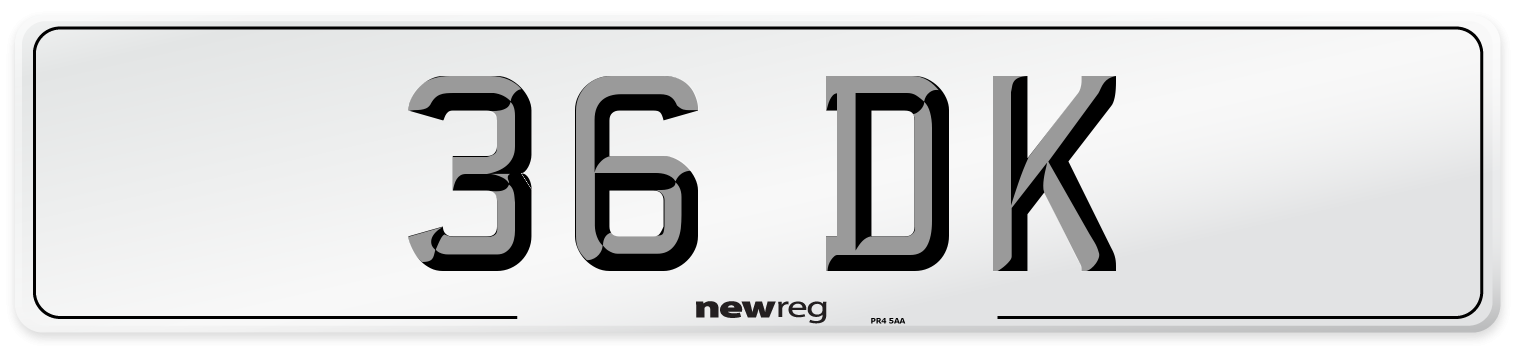 36 DK Front Number Plate