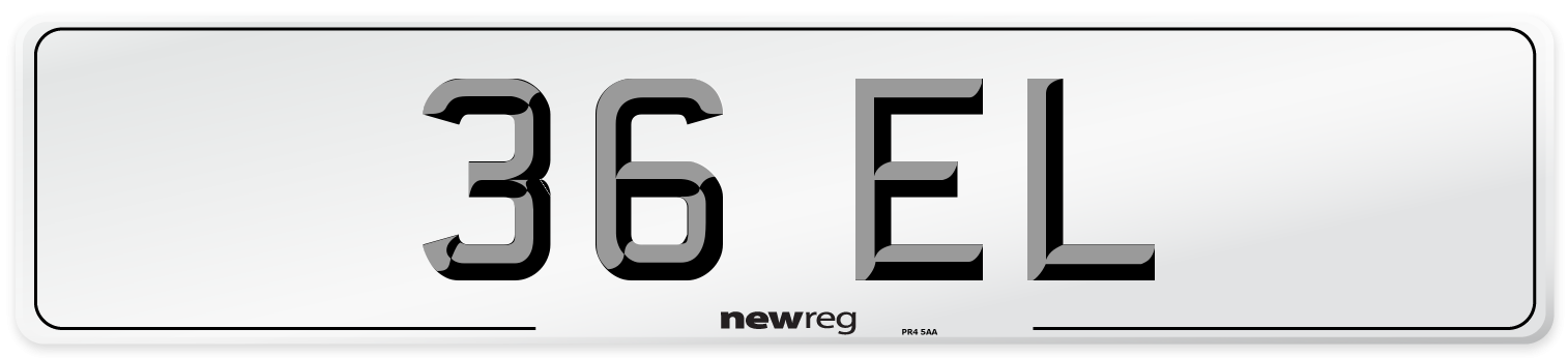 36 EL Front Number Plate