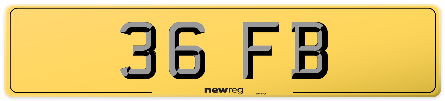 36 FB Rear Number Plate