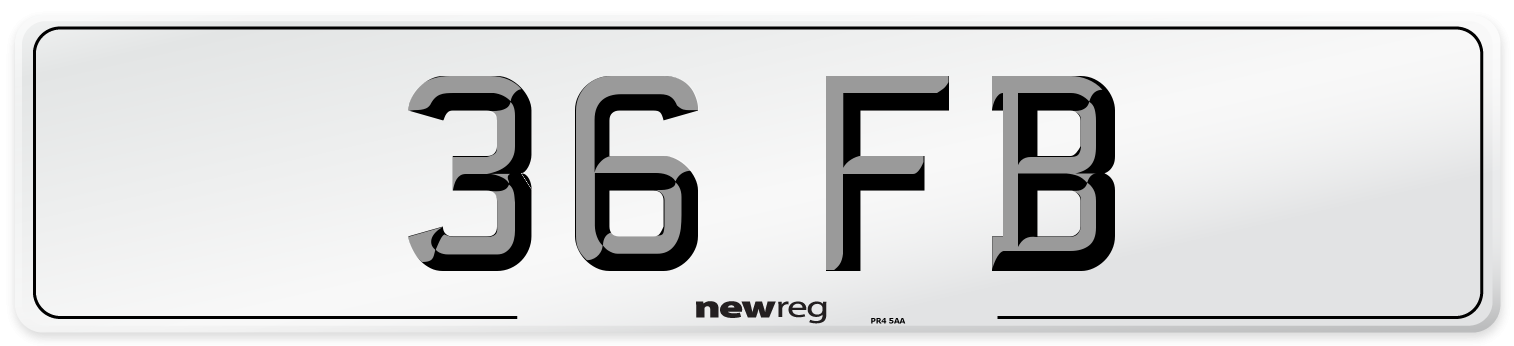 36 FB Front Number Plate