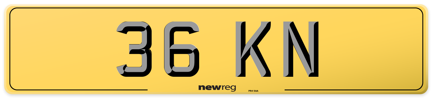 36 KN Rear Number Plate