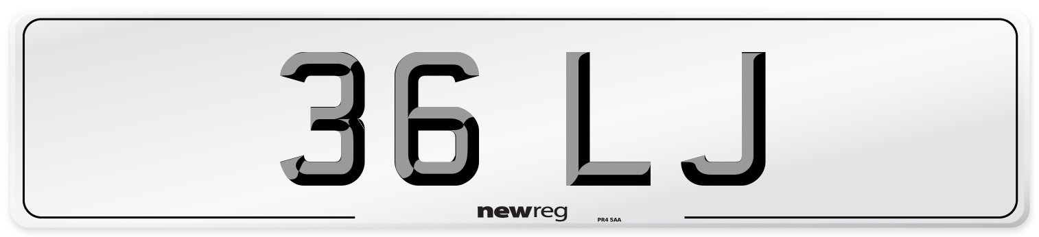 36 LJ Front Number Plate