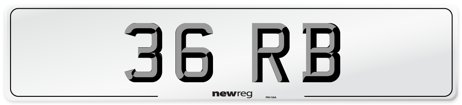 36 RB Front Number Plate