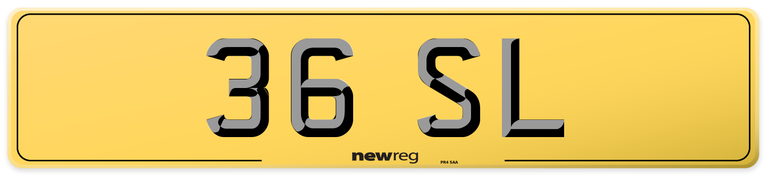 36 SL Rear Number Plate