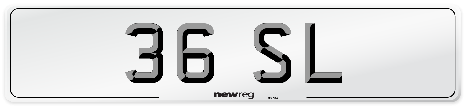 36 SL Front Number Plate