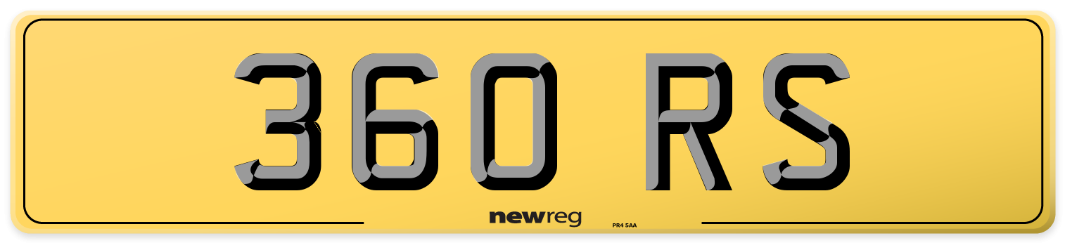 360 RS Rear Number Plate