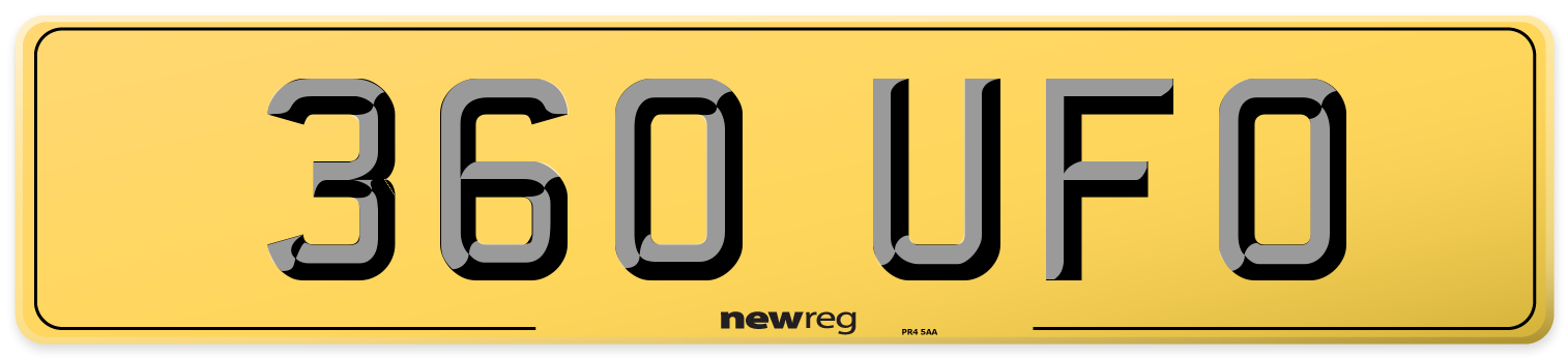 360 UFO Rear Number Plate