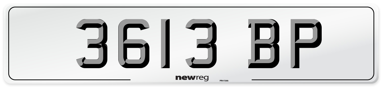 3613 BP Front Number Plate