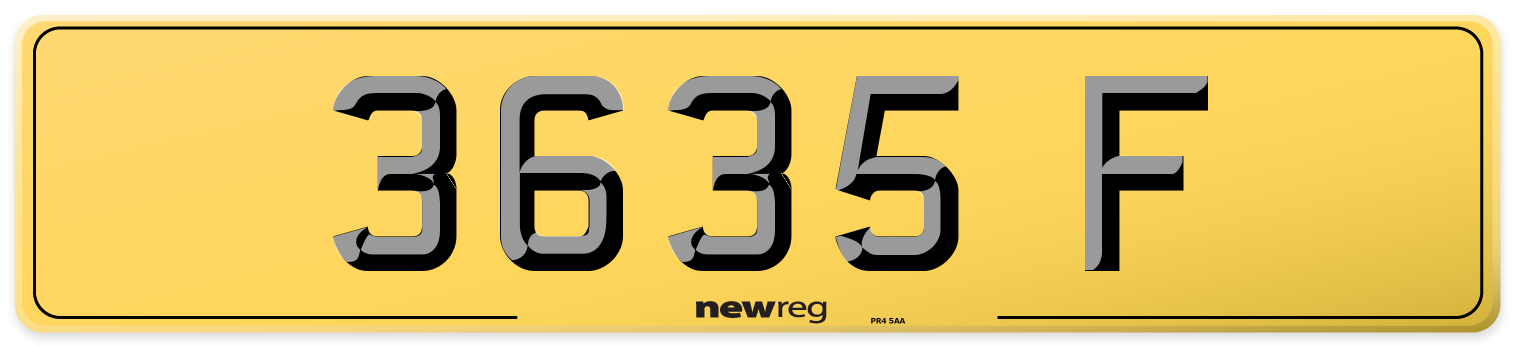 3635 F Rear Number Plate