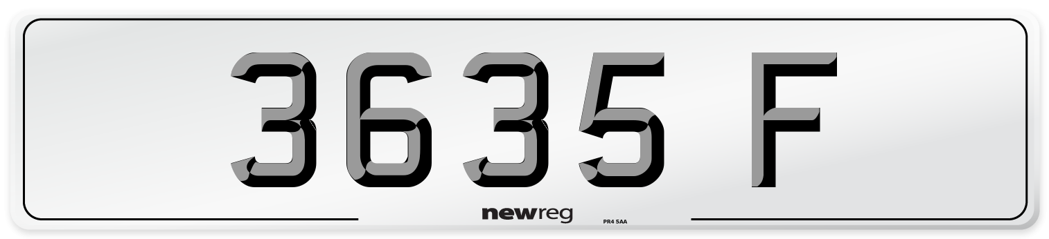 3635 F Front Number Plate