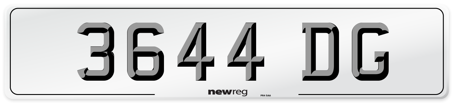 3644 DG Front Number Plate