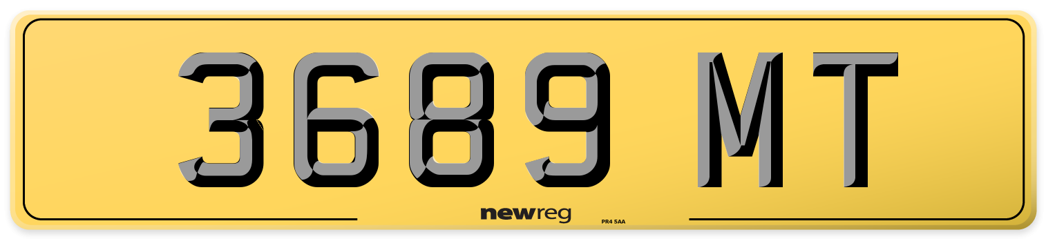 3689 MT Rear Number Plate