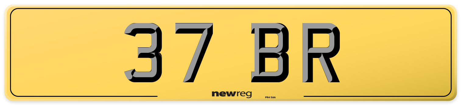 37 BR Rear Number Plate