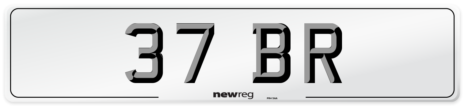 37 BR Front Number Plate
