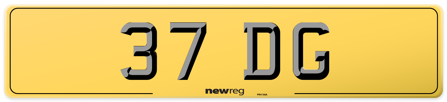 37 DG Rear Number Plate