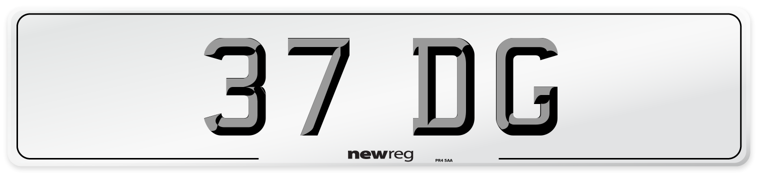 37 DG Front Number Plate