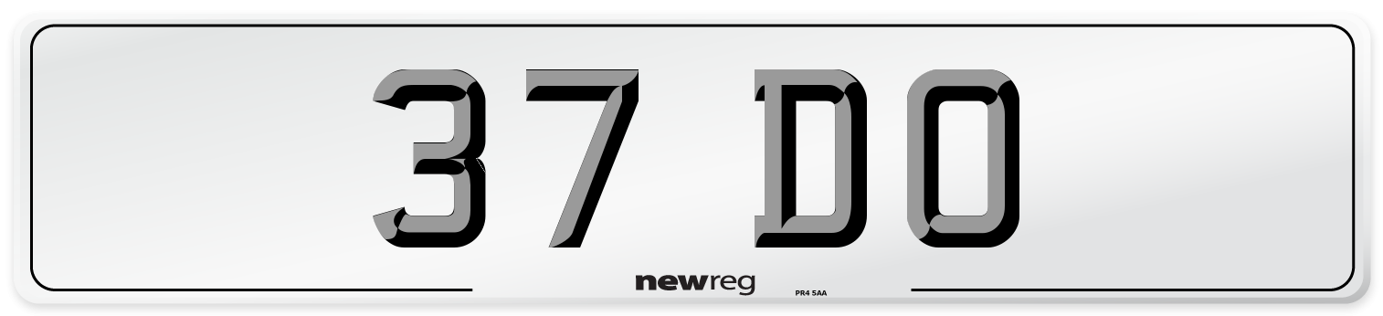 37 DO Front Number Plate