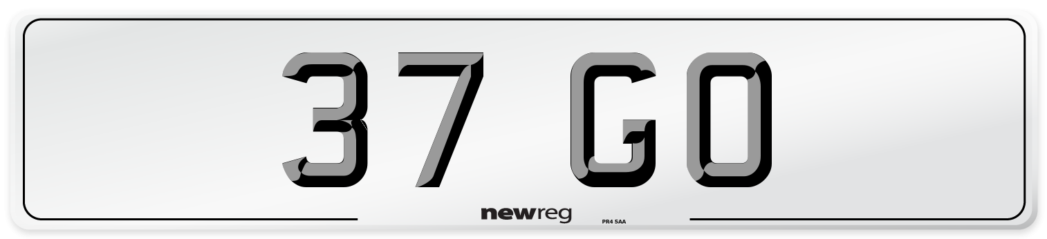 37 GO Front Number Plate