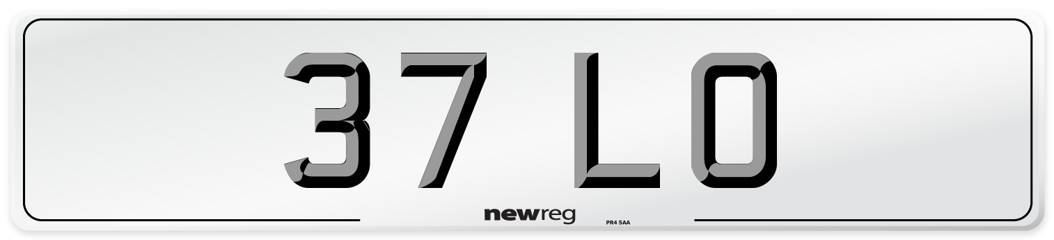 37 LO Front Number Plate