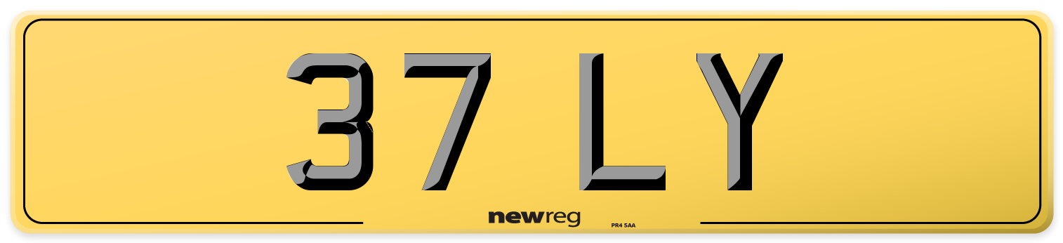 37 LY Rear Number Plate