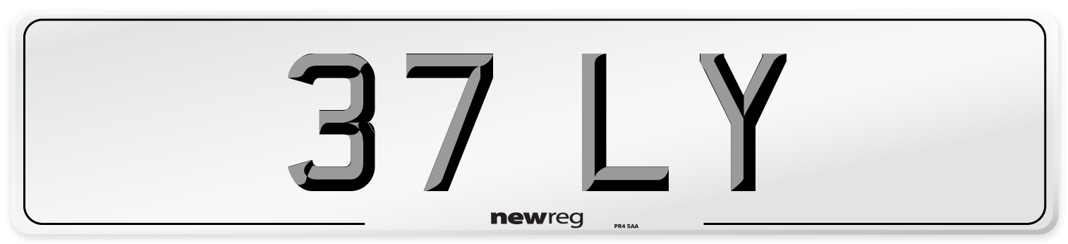 37 LY Front Number Plate
