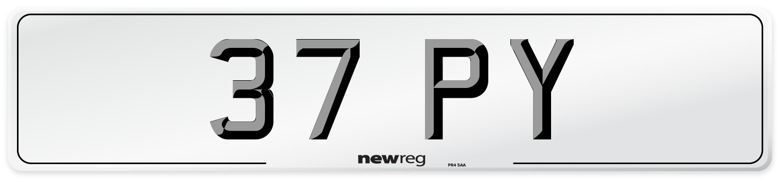 37 PY Front Number Plate