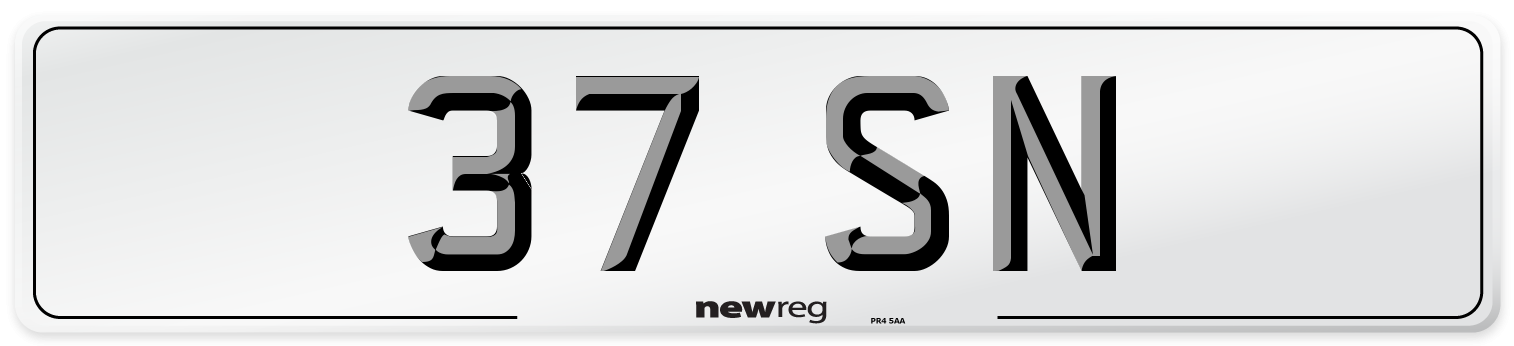 37 SN Front Number Plate