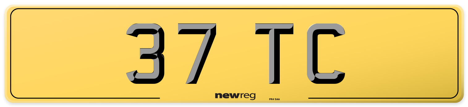 37 TC Rear Number Plate