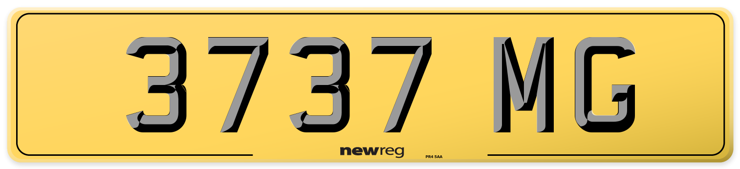 3737 MG Rear Number Plate