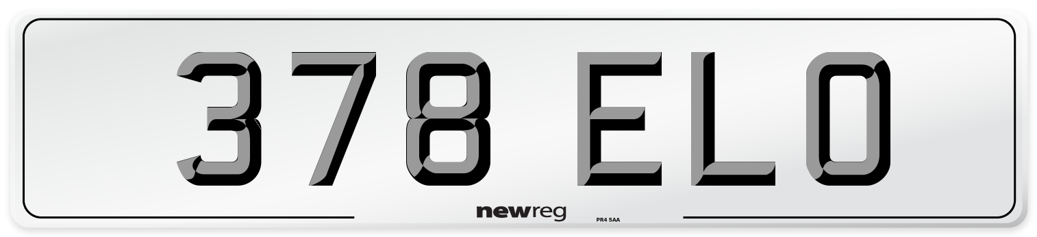 378 ELO Front Number Plate