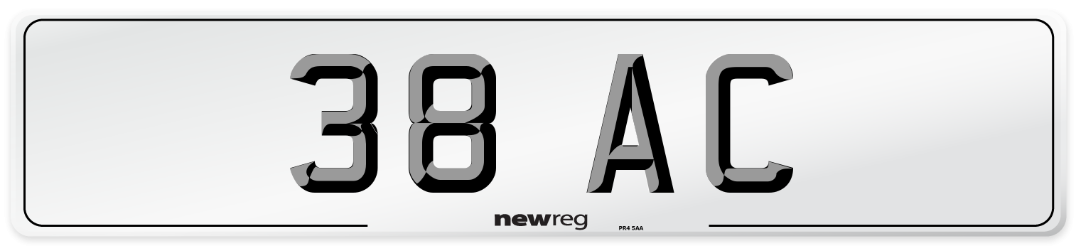 38 AC Front Number Plate
