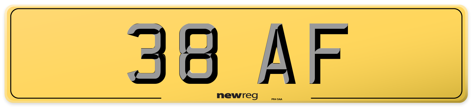 38 AF Rear Number Plate