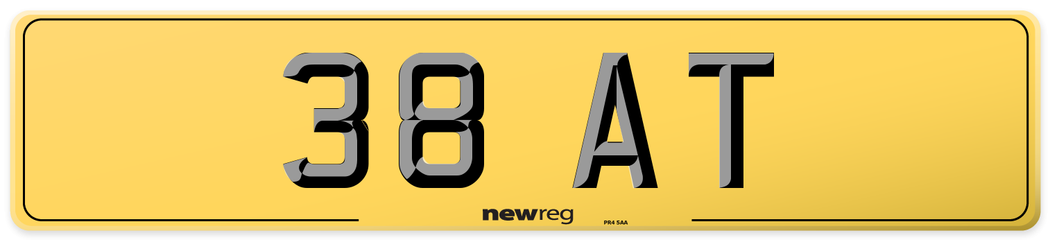 38 AT Rear Number Plate