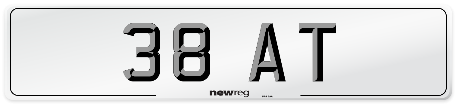 38 AT Front Number Plate