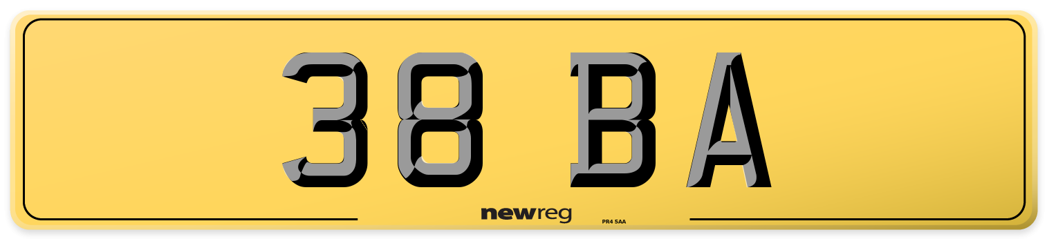 38 BA Rear Number Plate