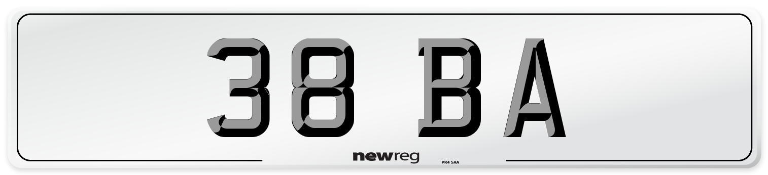 38 BA Front Number Plate