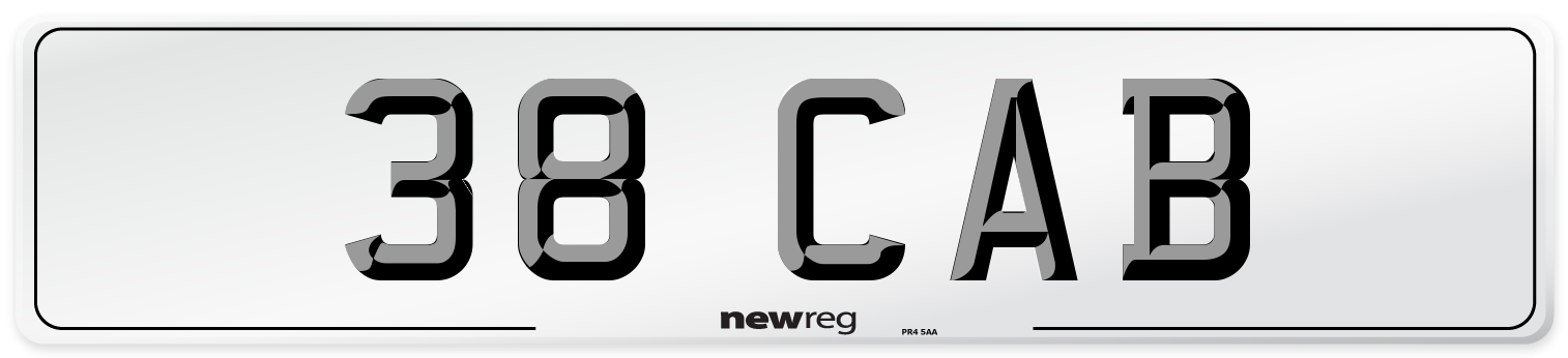 38 CAB Front Number Plate