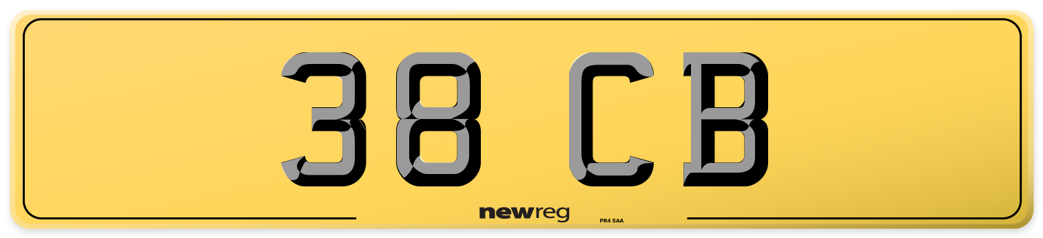 38 CB Rear Number Plate