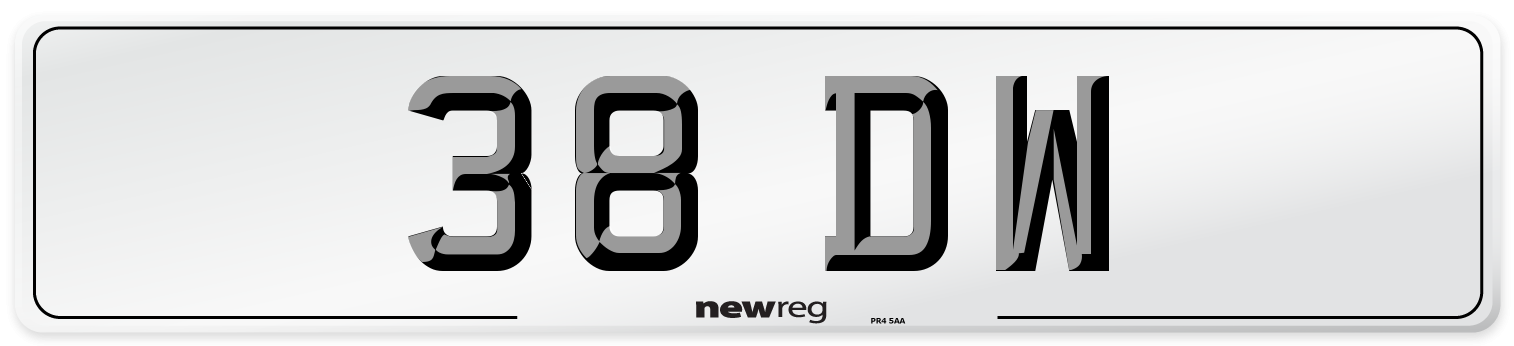 38 DW Front Number Plate