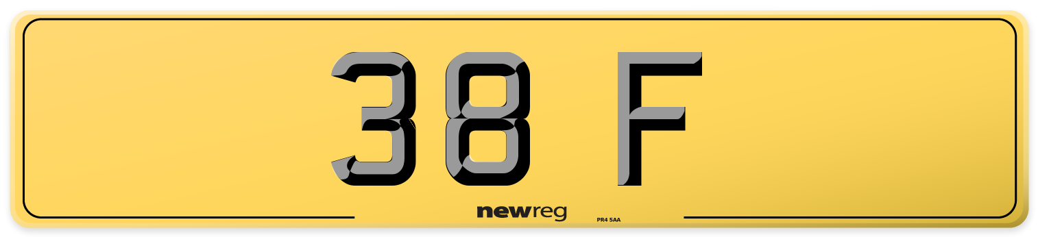 38 F Rear Number Plate