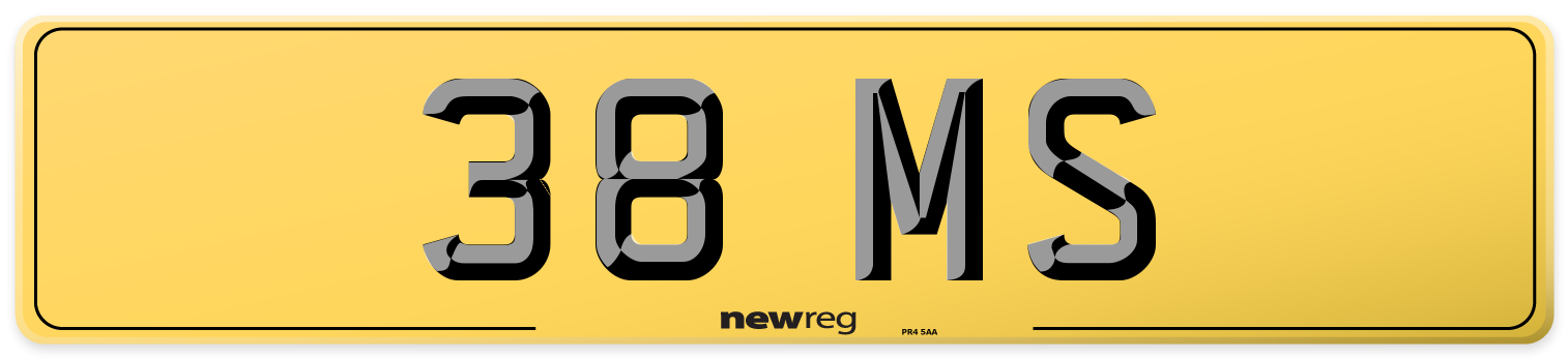 38 MS Rear Number Plate