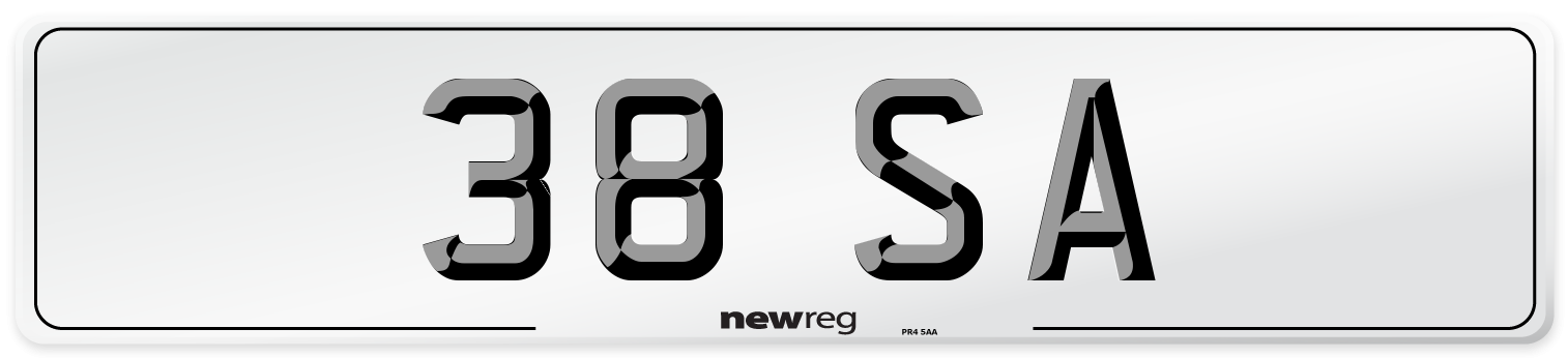 38 SA Front Number Plate