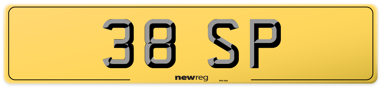 38 SP Rear Number Plate